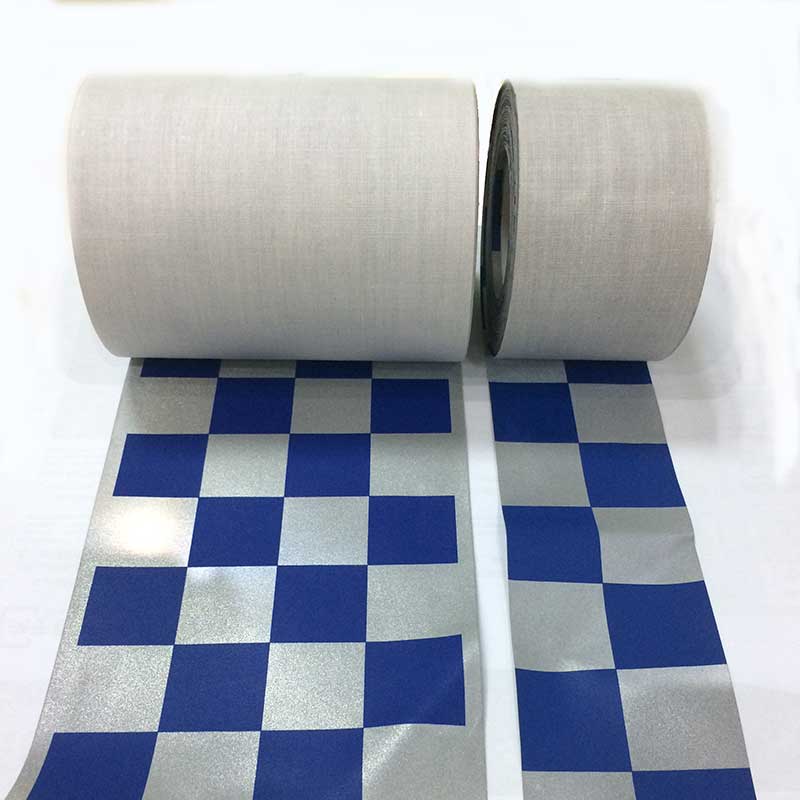 亮银TC江南在线(中国)布印刷方格 安全警示服用方格江南在线(中国)带