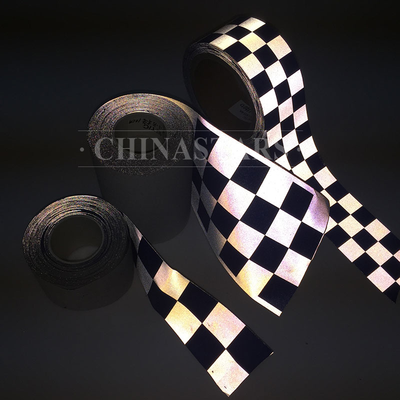 亮银TC江南在线(中国)布印刷方格 安全警示服用方格江南在线(中国)带